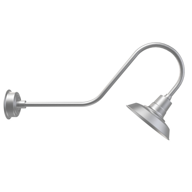 Luminaire de grange d’extérieur à del Haleigh, H 12 po x l 12 po x P 36 po, Argent galvanisé