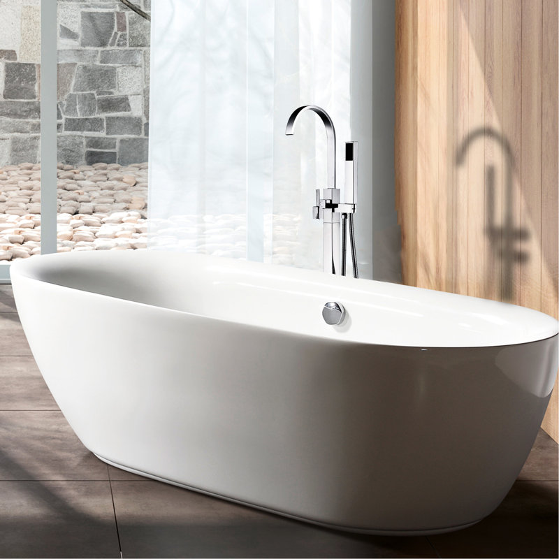 Robinet de baignoire autoportant avec douche à main en métal, jet complet pour baignoire tentante, corps robuste Regal