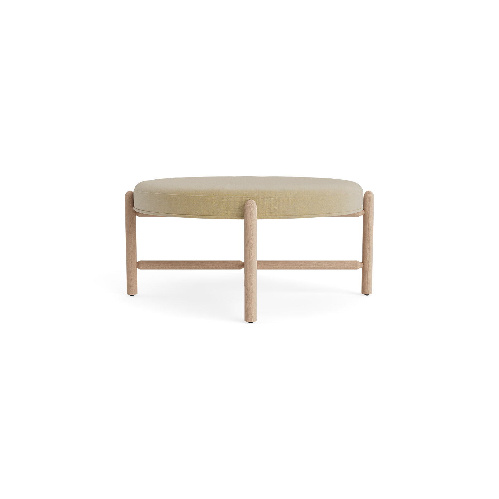 Vane 36" Round Ottoman, Oak, Khaki