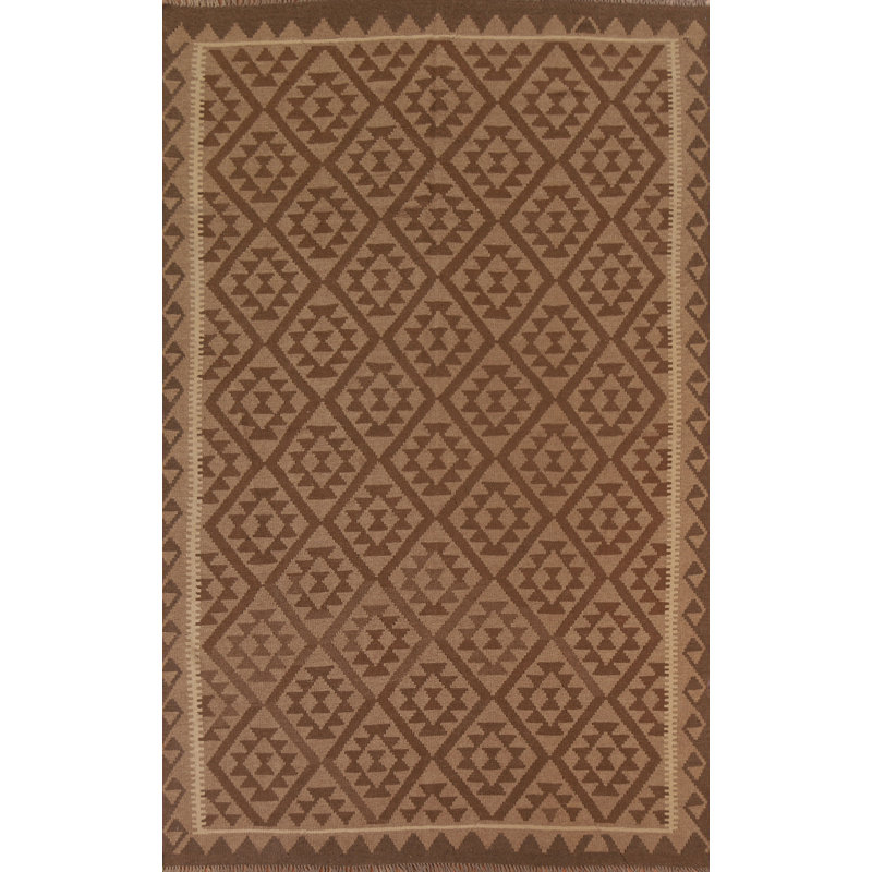 Tapis oriental brun Kilim 7 x 9