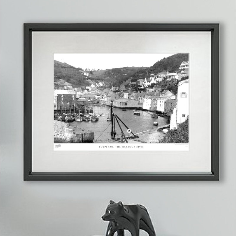 Polperro, The Harbour C1955 - Single Picture Frame Print, 45cm H x 60cm W x 2.3cm D