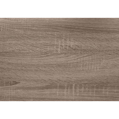 Table d'appoint avec finition en stratifié taupe foncé, idéale pour le salon et la chambre à coucher, avec des options pratiques