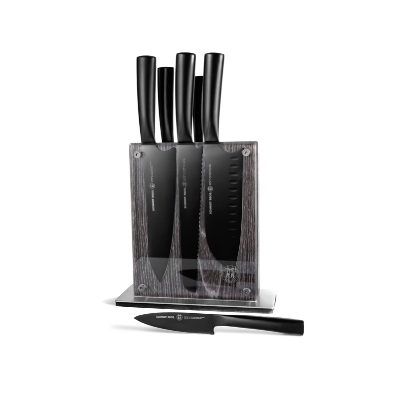 Schmidt Brothers™ Cutlery Jet Black 7-Piece Knife Block Set