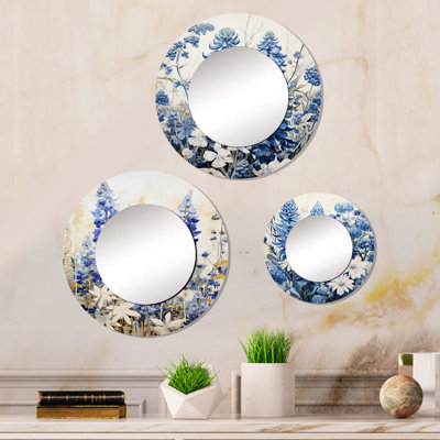 Miroir mural rond en aluminium Logreira