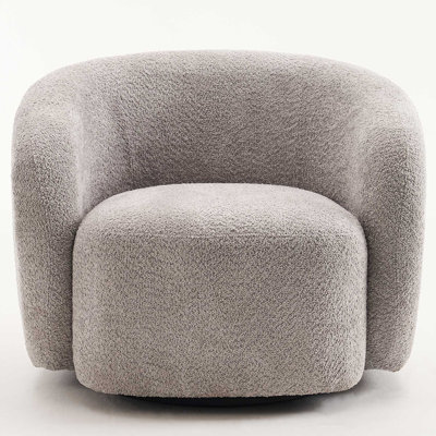 Munehito Upholstered Swivel Barrel Chair