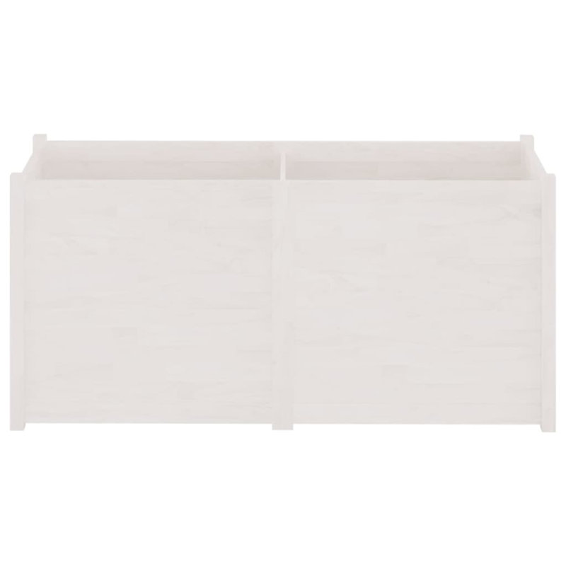 Wood Pot Planter, 27.6" H x 59.1" W x 19.7" D, White
