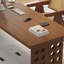 Bureau rectangulaire en bois massif brun noisette-1619093998