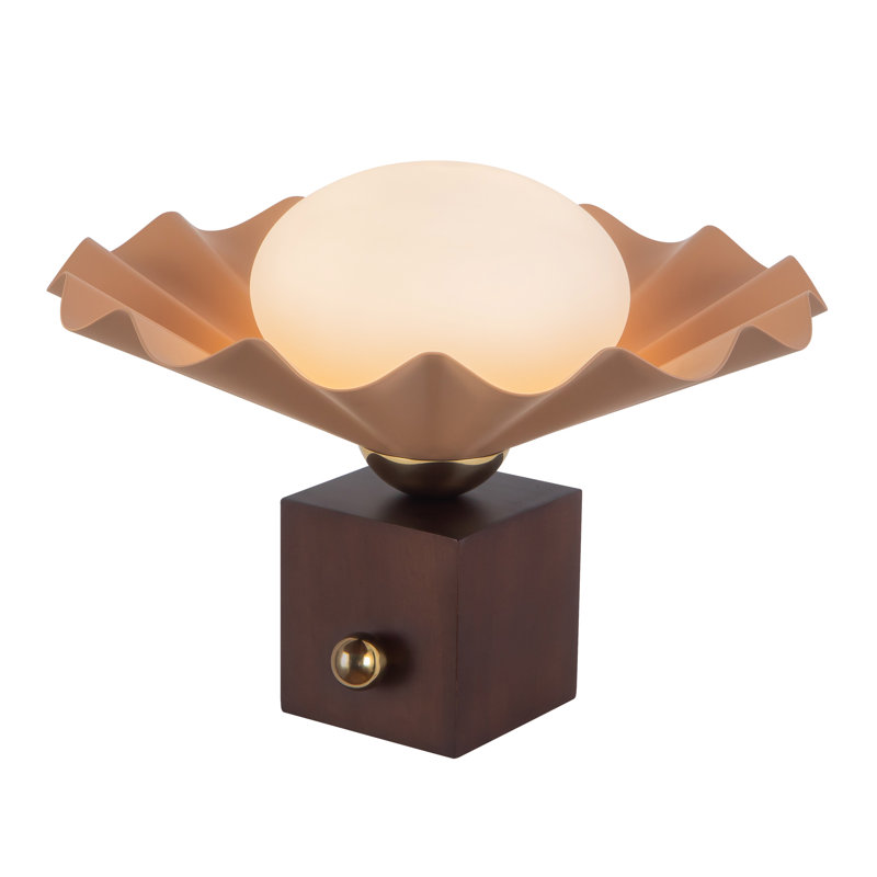 Furrow 9-in Red Table Lamp, Pink