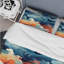 Ensemble de housse de couette Blue and Orange Swirling Harmony Waves I-688041302