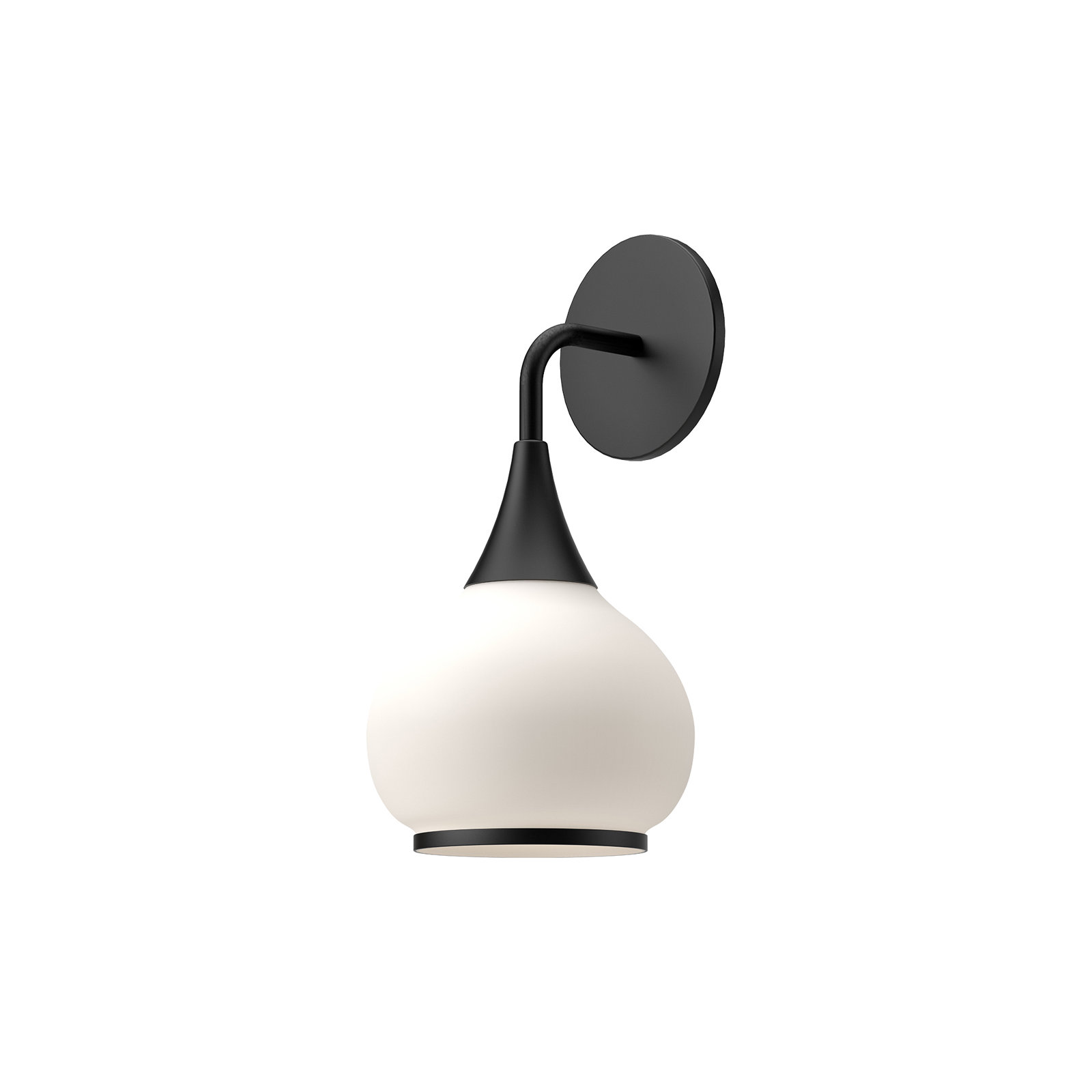 Marsi Single Bath Sconce, Matte Black, Opal Matte Glass