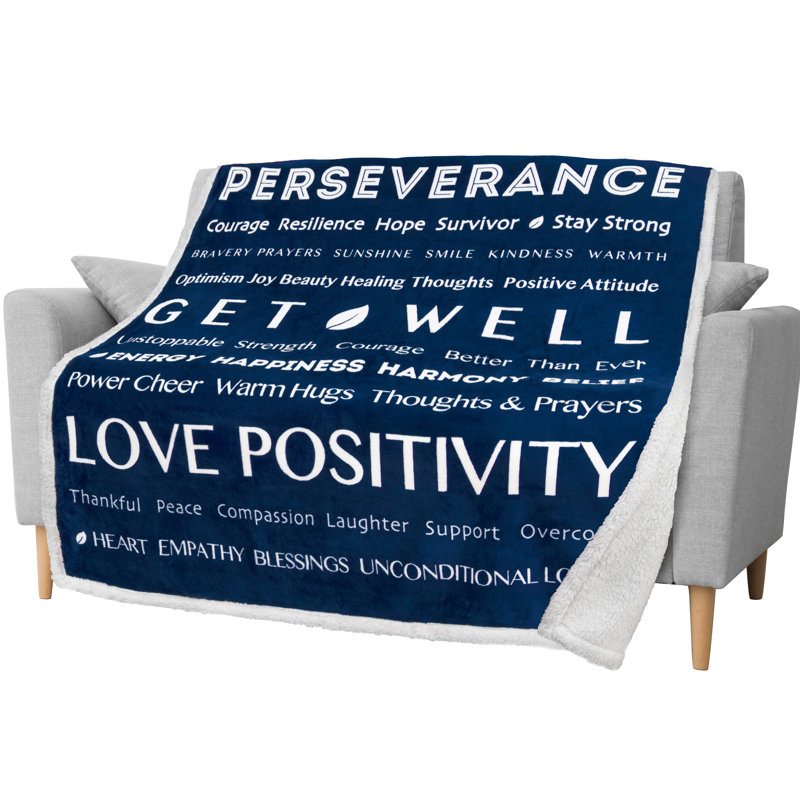 Navy Reversible Sherpa Fleece Kids Blanket