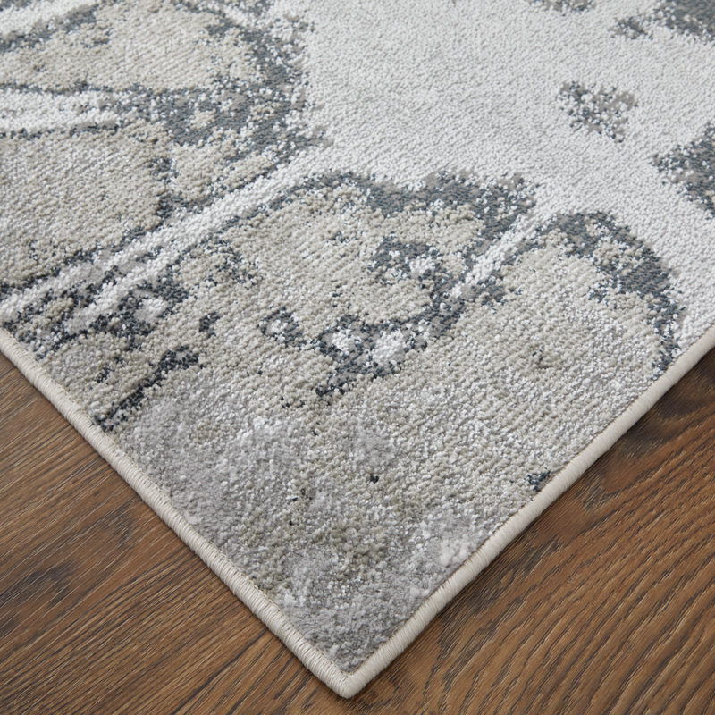 Oria Industrial Abstract Polyester/Polypropylene Area Rug, Rectangle 3'11" x 6'