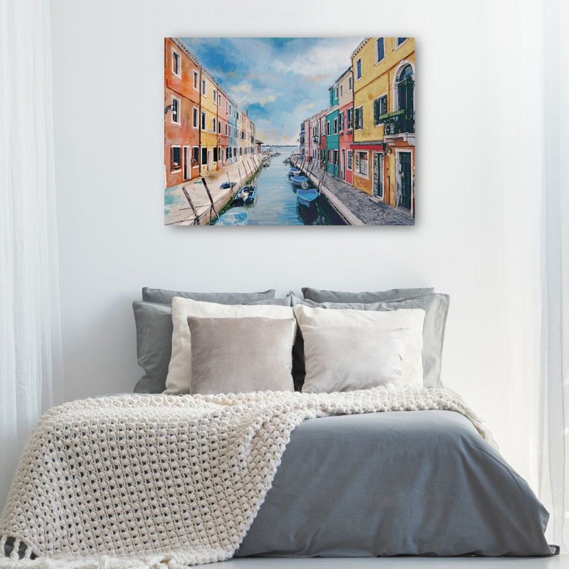 «Colors of Venice» par Studio Arts, reproduction d'art sur toile, H 11 po x l 14 po, Toile tendue