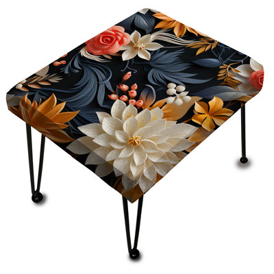 Motif de plantes multicolores et de plantes - repose-pieds rectangulaire floral