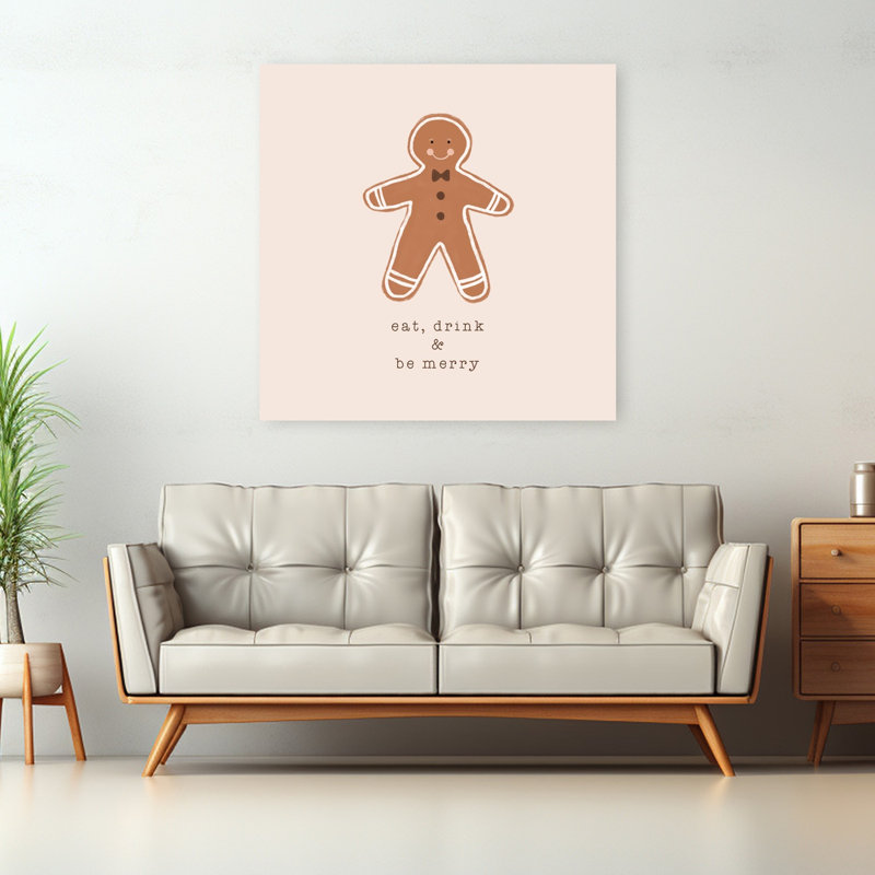 «Merry Gingerbread Man Abstract Contemporary Landscape Nature», reproduction d'art mural, 48" H x 48" W