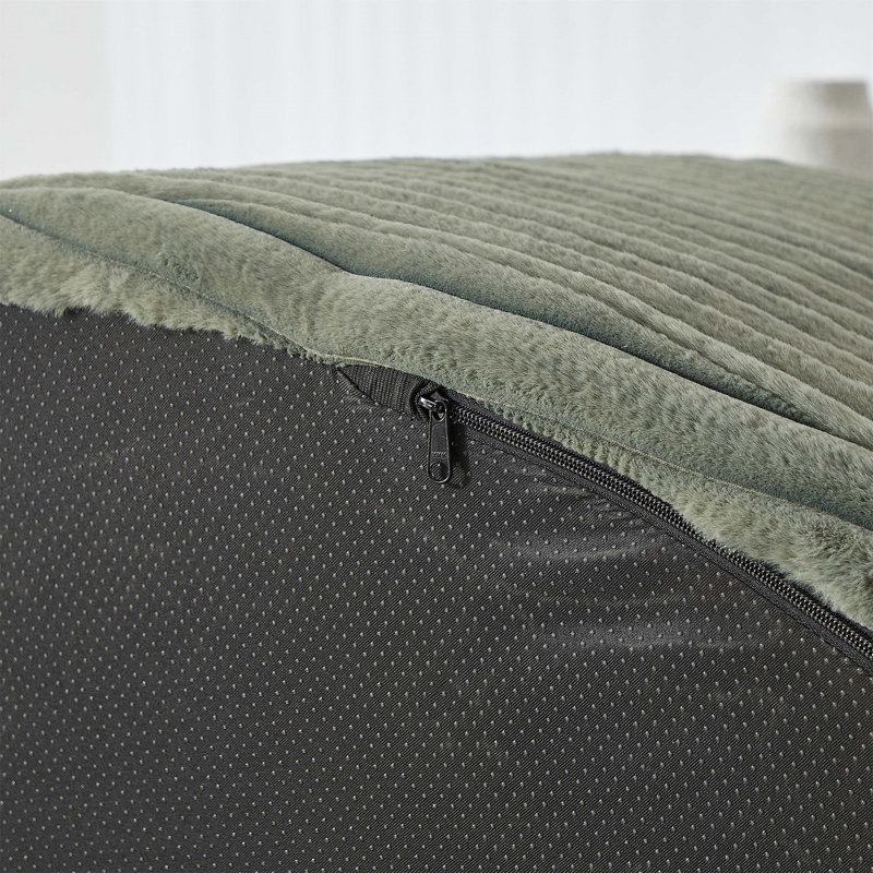 Canapé simple en éponge en velours côtelé de 55 po Fontanez, H 35 po x l 55 po x P 55 po, Velours côtelé vert