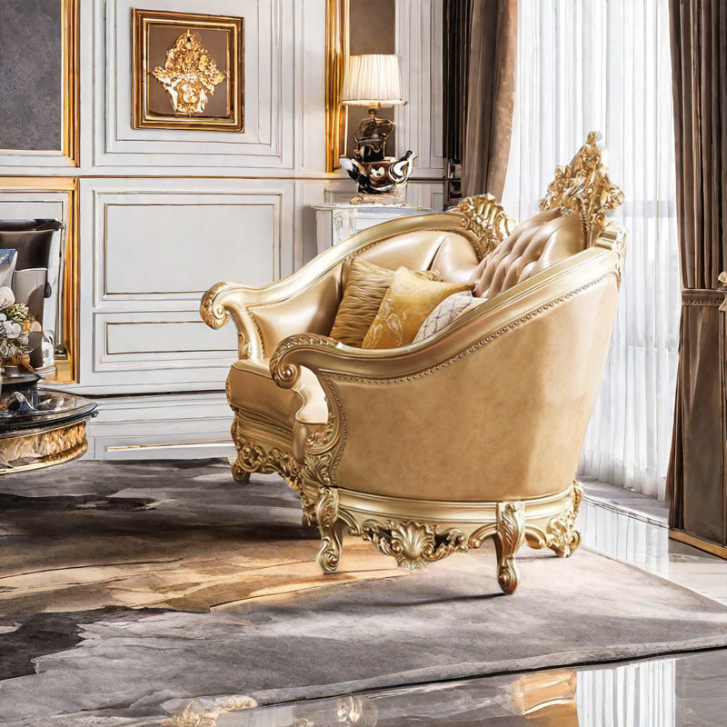 Causeuse de luxe en bois massif de style européen 94,49 po