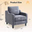 Chaise d'appoint en chenille de style Mid-Century avec dossier rembourré et housse amovible-779057734