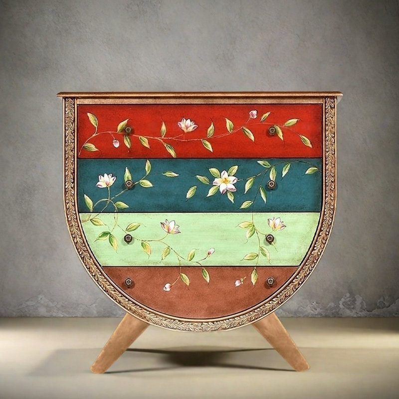 Hand-Painted 4-Drawer Accent Chest