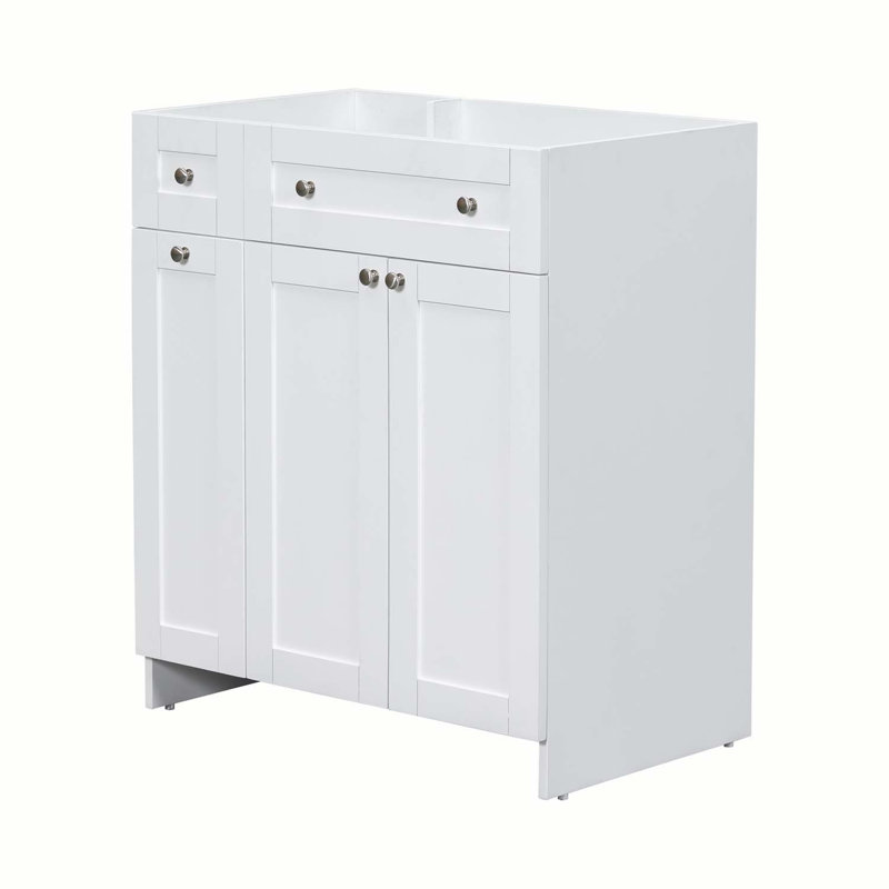 Base de meuble-lavabo simple 29,6 po seulement, Blanc