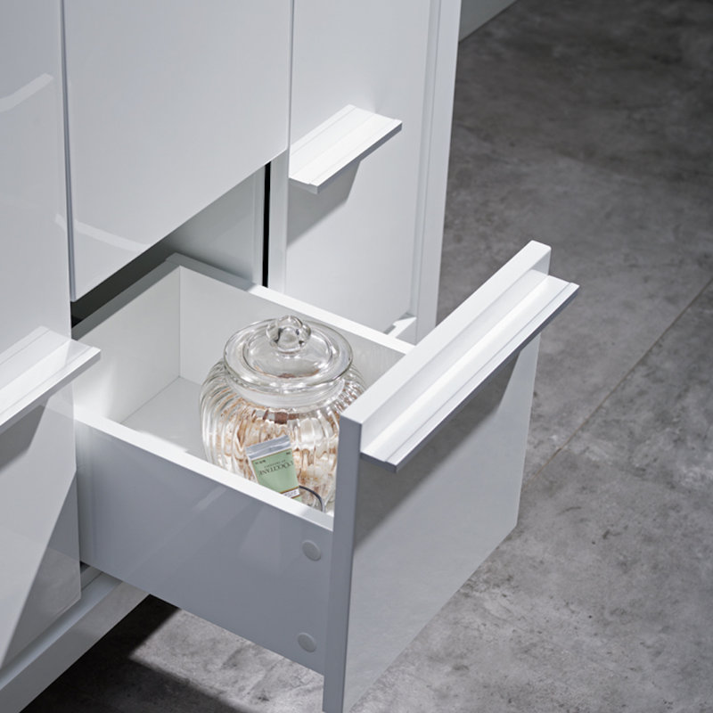 Artemis 35.875'' Single Bathroom Vanity with Ceramic Top, Glossy White