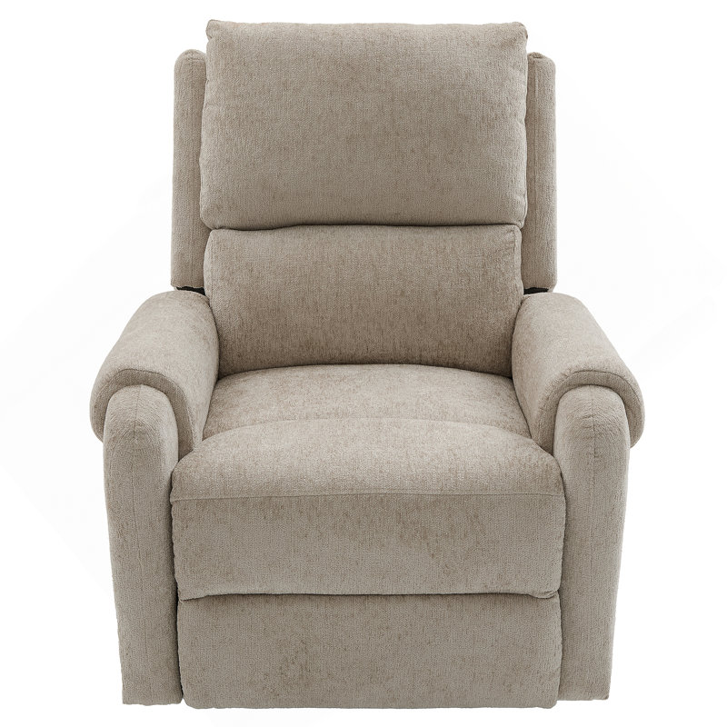 Manual Recliner Massage Recliner Chair Nursery Recliner Chair Swivel Rocker Recliner Sofa with a Side Storage Pocket for Living Room, Bedroom and Nursery, Oatmeal