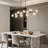 16 - Lights Mid Century Chandelier Black Sputnik Chandelier For Dining Room Linear Chandelier