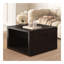 Table basse carrée pour le salon en brun foncé Table basse avec rangement, table centrale à 2 niveaux avec compartiment de rangement semi-ouvert de 30,8 po
