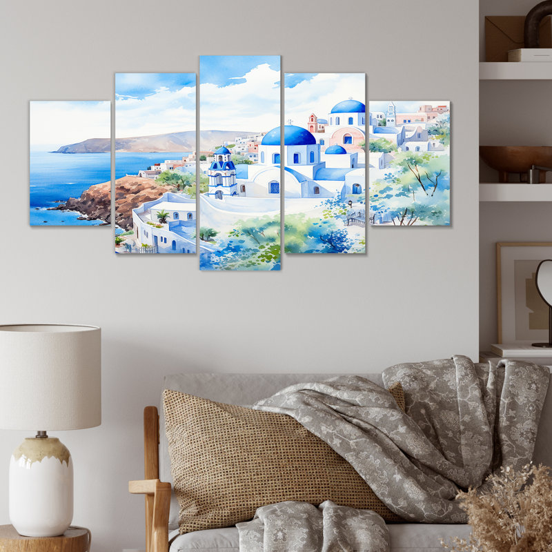 Greece Santorini Coastal View II - Greece Multipanel Wall Art Set
