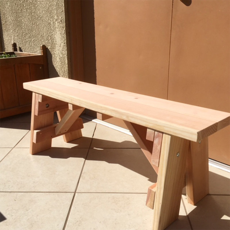 Banc de pique-nique Camilla Redwood, Beige, H 17 po x l 11 po x P 60 po