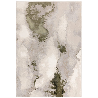 Caydren Abstract Beige/Green Area Rug