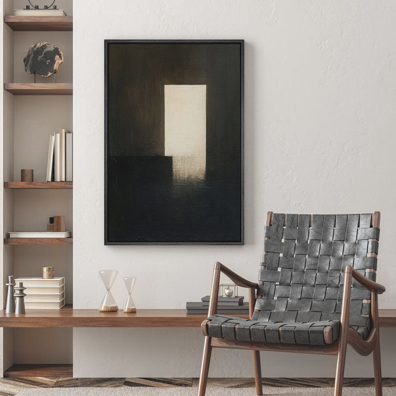 Reproduction d'art abstrait sur toile encadrée pour décoration intérieure moderne, H 36 po x l 24 po, Noir