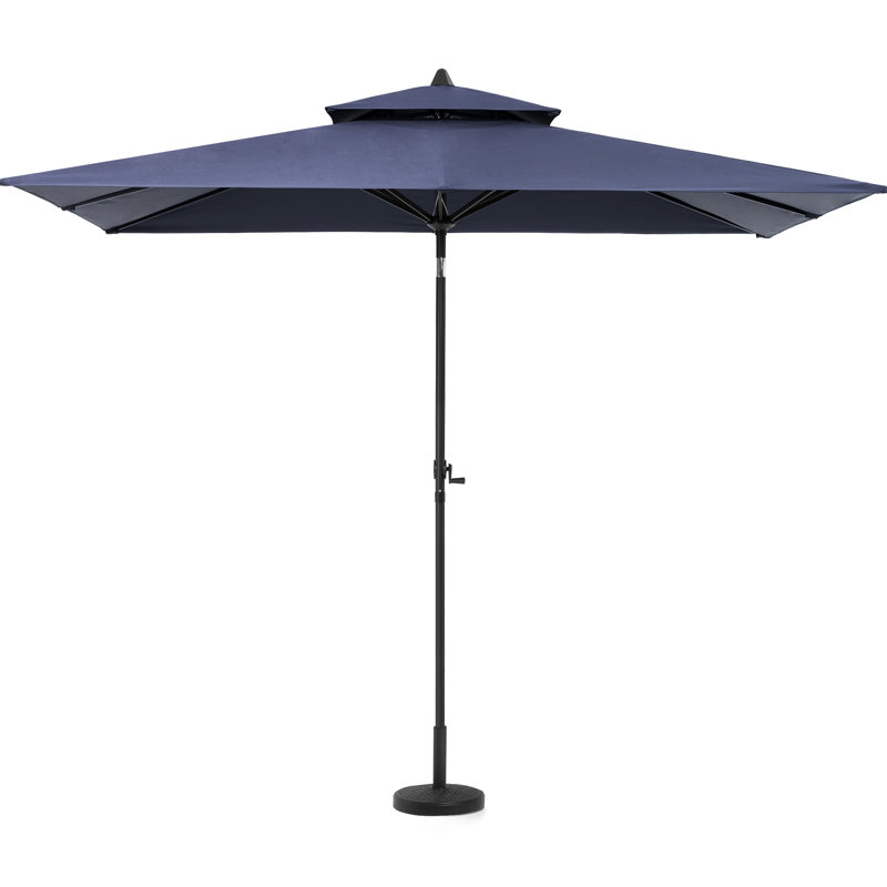 Parasol de marché rectangulaire 59 po x 106 po, base lestée incluse, Marine