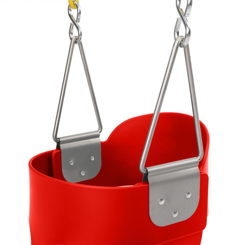 Winado Rubber Bucket Swing Swing Seat with Mounting Hangers and Chains, Red