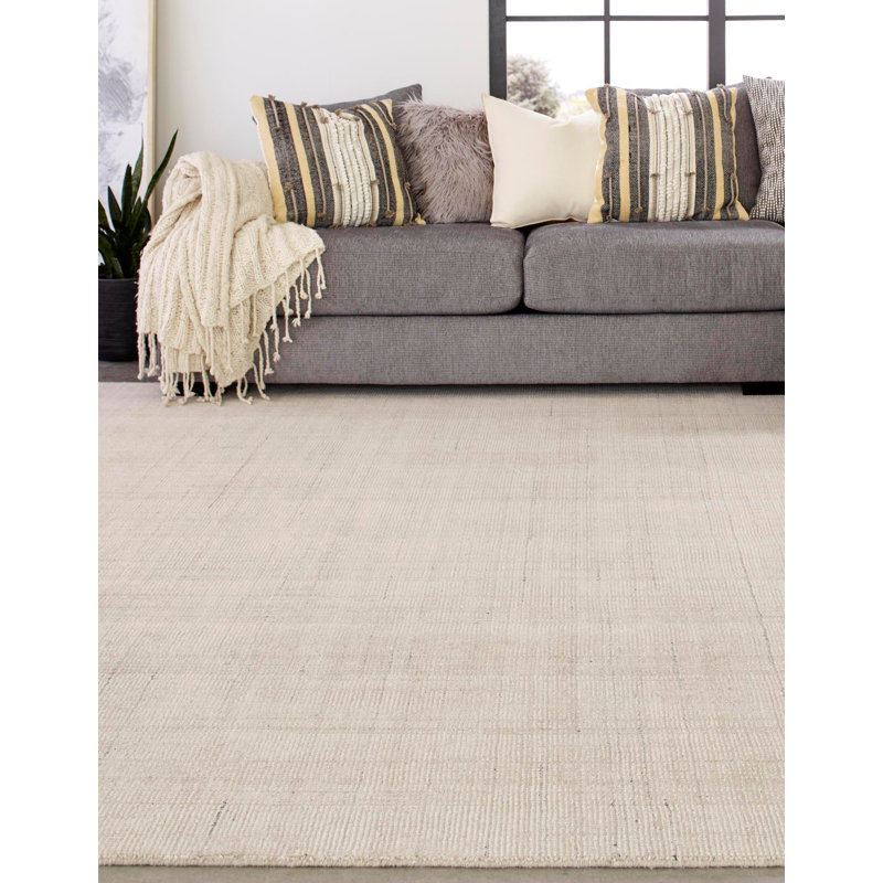 Tapis uni / rayé couleur liabah fève vanille - couleur ivoire, Rectangle 7 pi 1 po x 10 pi