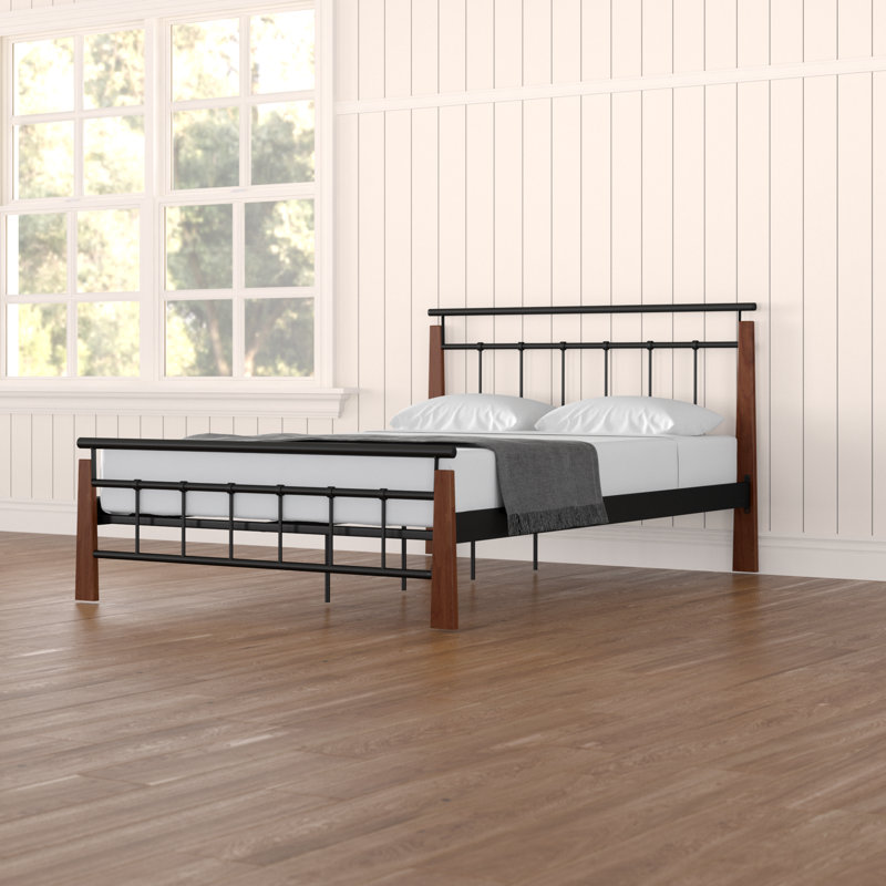 Metallbett Morgantown mit Lattenrost, European Double (140 x 200 cm), Brown / Black