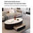 Modern 47" Oval Coffee Table With Storage, White Faux Marble Top & Black Metal Base-1150411784