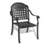 Ensemble de 7 pièces de mobilier de patio en aluminium coulé avec cadre noir et coussins de siège bleus