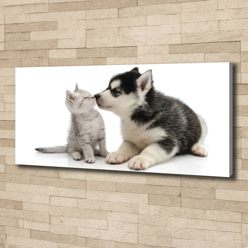 Dog And Cat - Wrapped Canvas Print