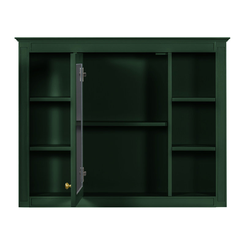 Armoire de salle de bain murale moderne - miroir de 35 po x 27,5 po avec de grandes charnières de rangement