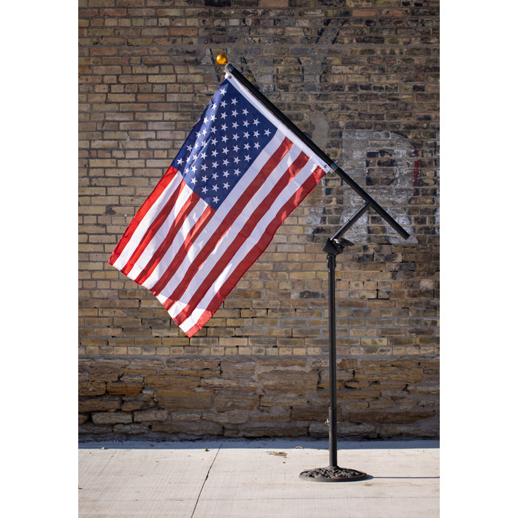 Superior Trading Co. Mounted Flagpole with LED lights and American Flag &  Reviews