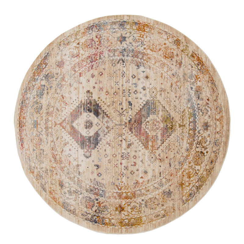 Ethel Multi Color Rug, Round 5'