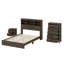 Ensemble de mobilier de chambre à coucher comprenant une base de lit avec tête de lit et 2 tables de chevet avec tiroirs et commode à 5 tiroirs-1867417437