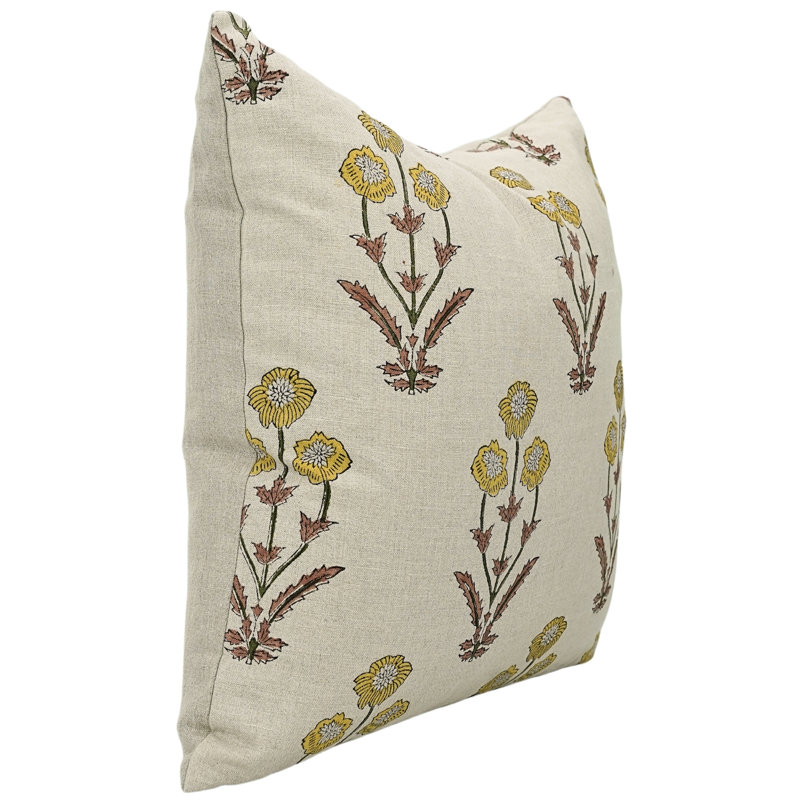 Fabdivine Amitabh Handmade Fabric Pillow Cover Traditional Throw Cushion for Sofa & Bed- 14X14, 14"H x 14"W