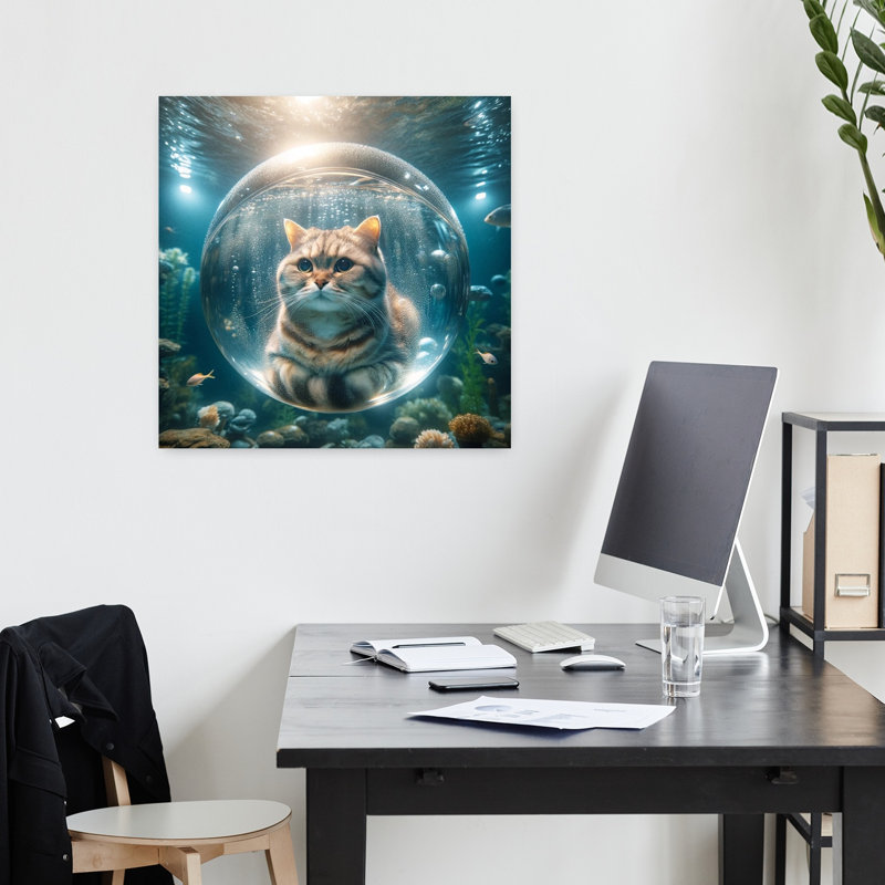 Art contemporain, art contemporain pour chat, H 18 po x l 18 po