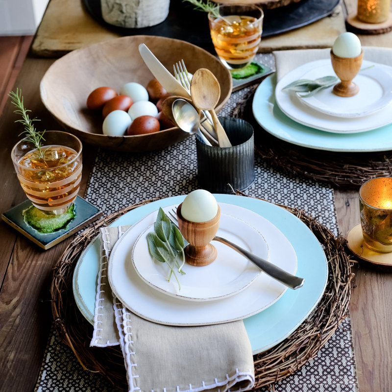 Lastra Handmade Stoneware Dinner Plate, Aqua