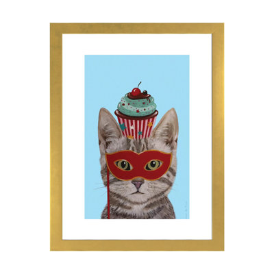 Chat avec petit gâteau par Coco De Paris - impression d'art graphique