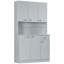 Grand garde-manger gris avec micro-ondes Stan