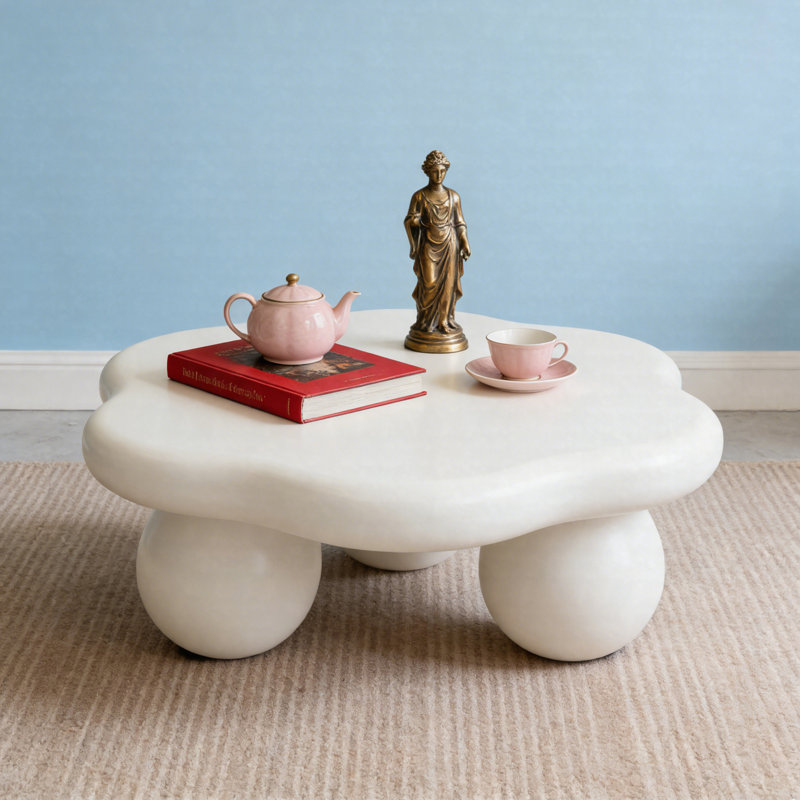 35" Cream Cloud Shaped Coffee Table