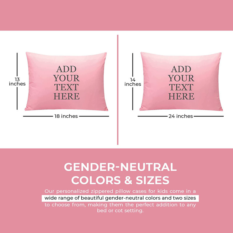 Taie d'oreiller en microfibre Lapo, Taie d'oreiller de 13 po x 18 po, Rose, Oui